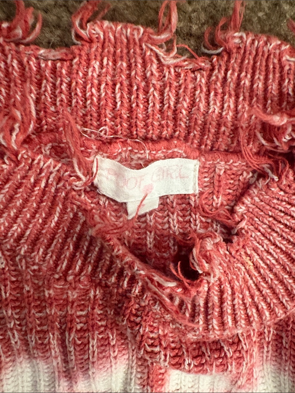 Girls Pink Tie-Dye Knit Sweater & Love Graphic 3/4 sleeve shirt size small - Picture 2 of 5